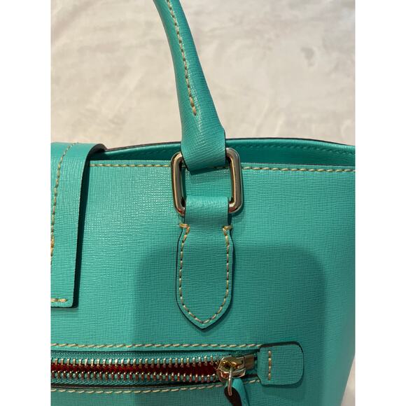 NEW DOONEY & BOURKE Saffiano Leather Top Handle Satchel Bag Top Handle Mint - Picture 11 of 16